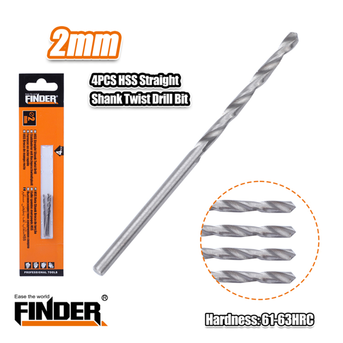 Свредла за желязо - 4241 - 2mm - 4pcs - Finder - 195747