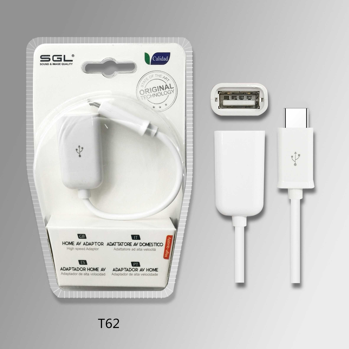 Кабел Usb Type C мъжки - USB A женски - T62 - 191230