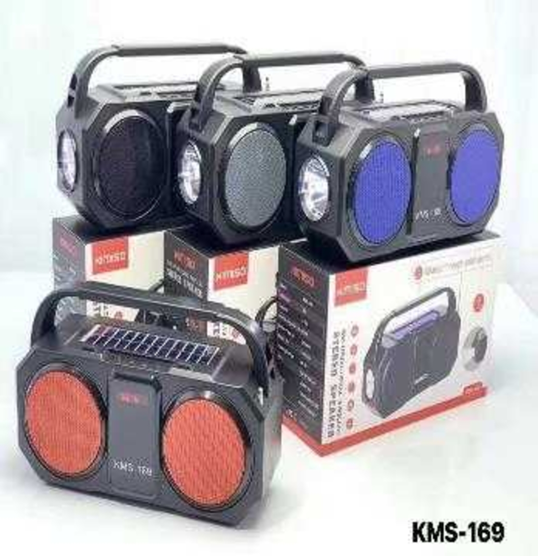 Безжична Bluetooth тонколона със соларен панел - KMS-169 - 885567 - Червена