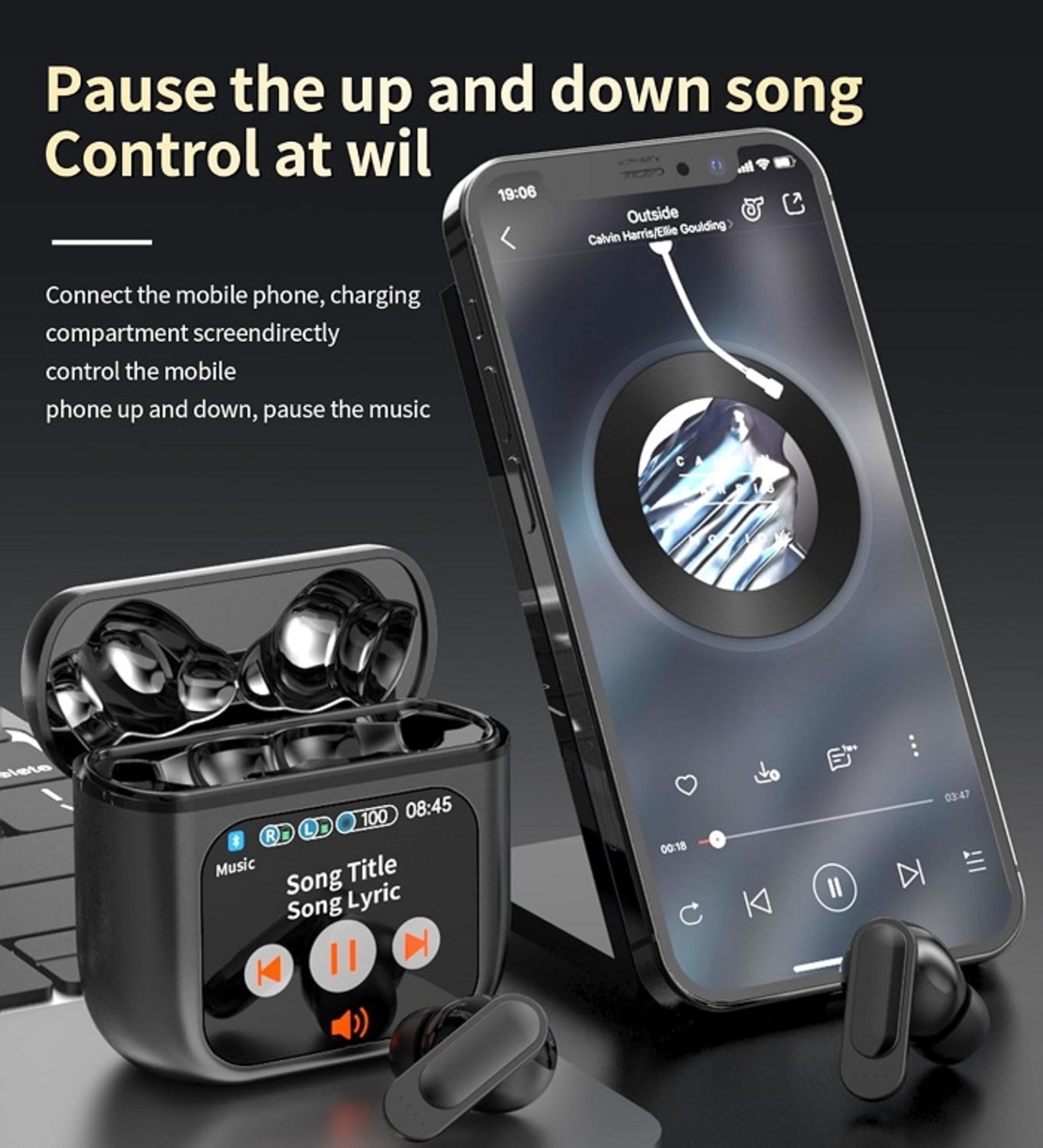 Безжични слушалки с калъф за зареждане - Bluetooth - SE60 - 811337 - Сини