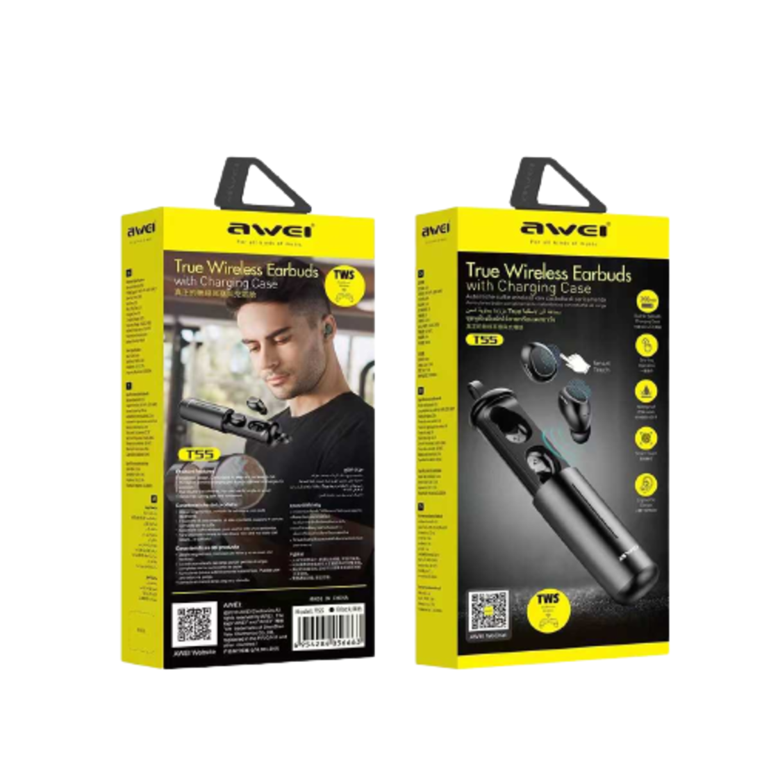 Безжични слушалки с калъф за зареждане - Bluetooth - T55 - AWEI - 888919