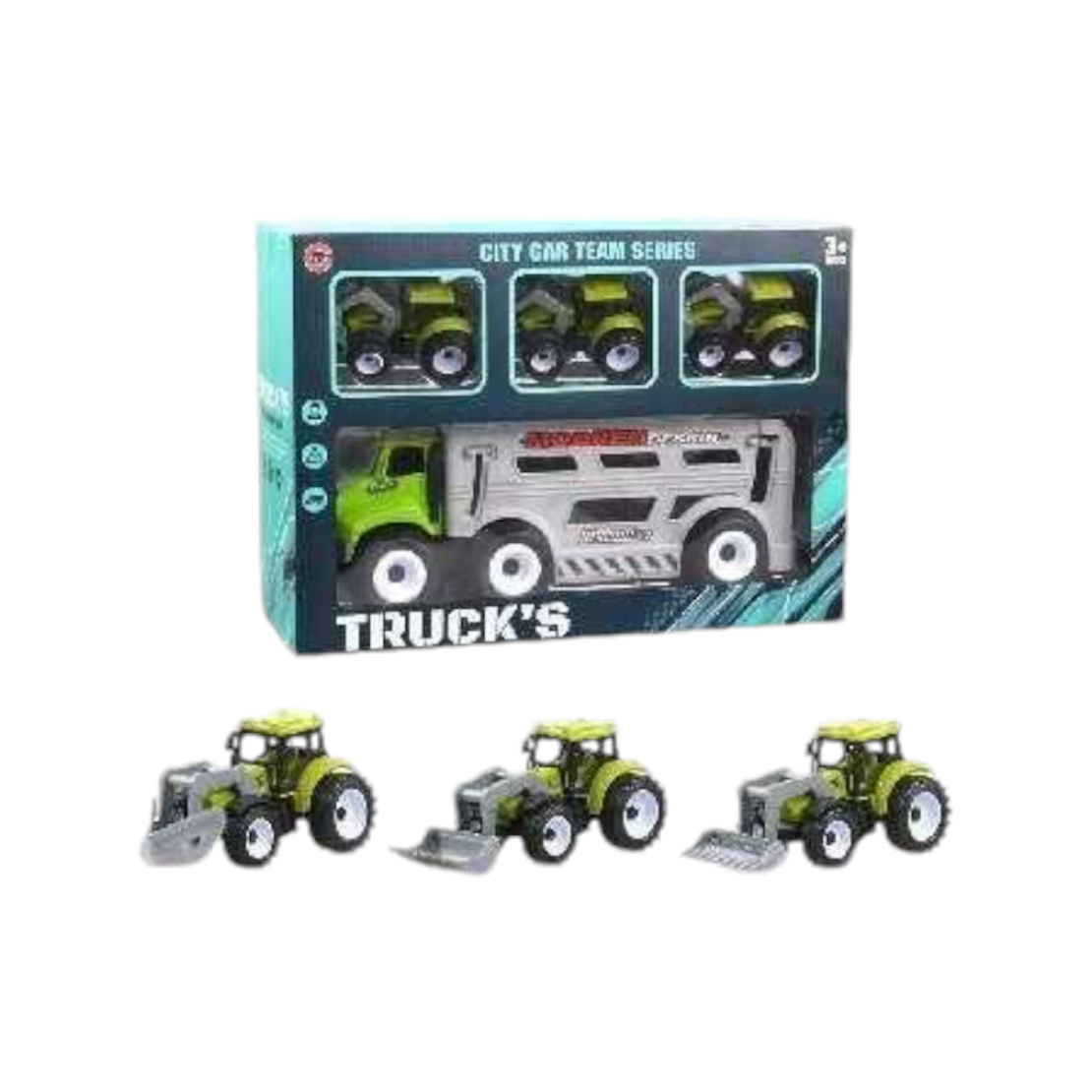 Детски игрален комплект - Транспортьор с мини трактори - 9936-22 - 525209