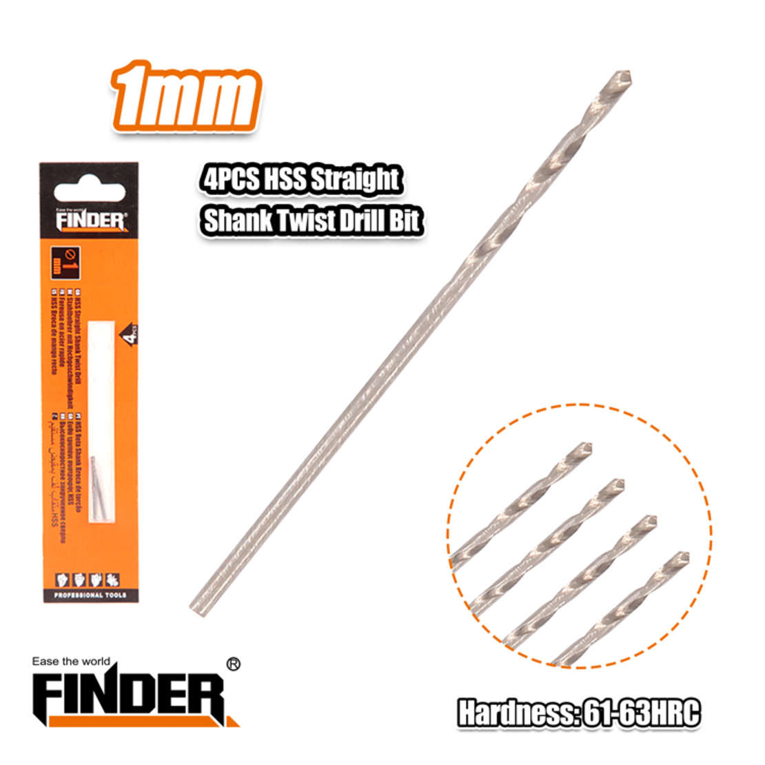 Свредла за желязо - 4241 - 1mm - 4pcs - Finder - 195745