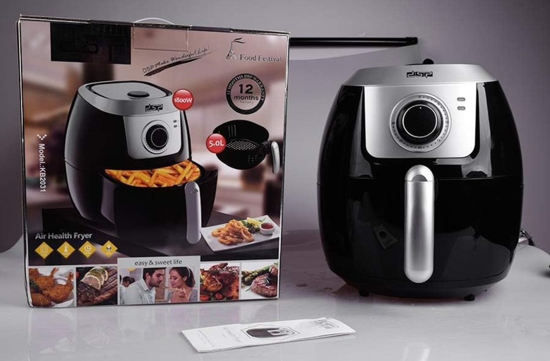 Фритюрник с горещ въздух без мазнина - Air fryer - 5L - KB2031 - DSP - 562052 - Черен