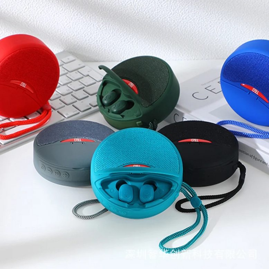 Безжична Bluetooth тонколонка със слушалки- TG-808 - 883808 - Сива