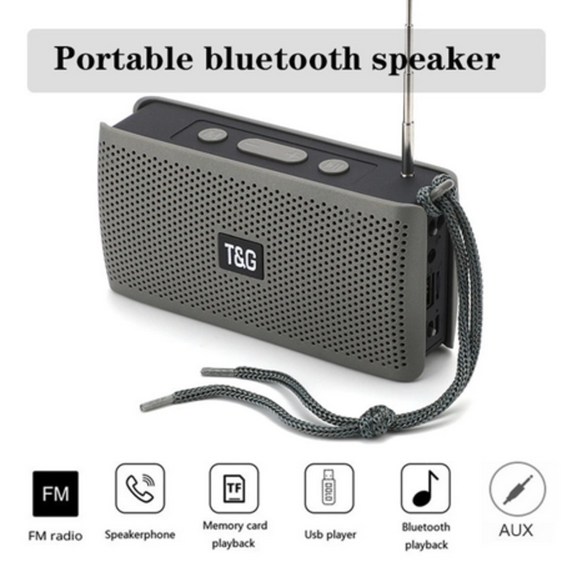 Безжична Bluetooth тонколона - TG282 - 882986 - Сива
