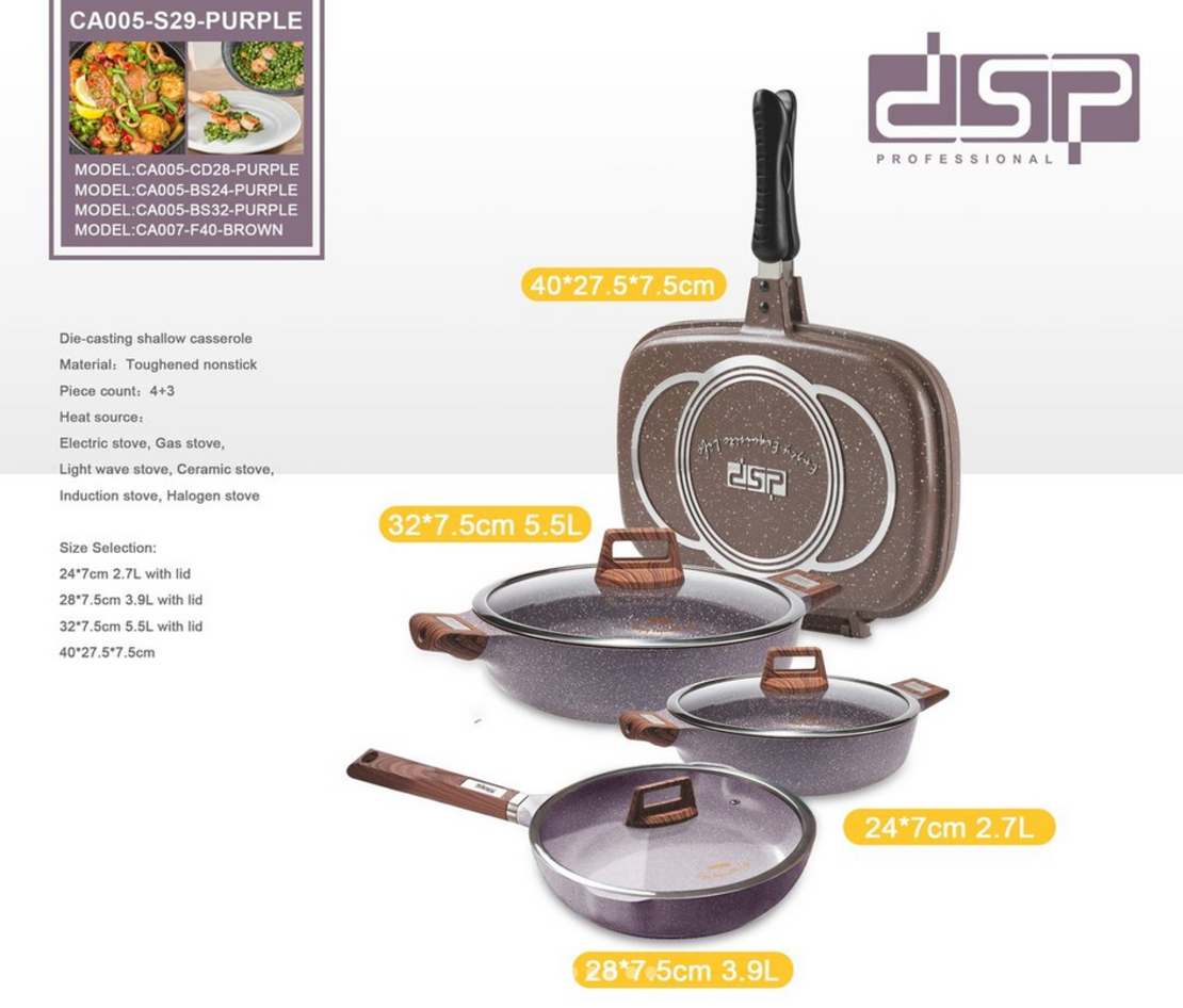 Комплект съдове за готвене - 4 бр - CA005-S27- Лилави - DSP - 563790