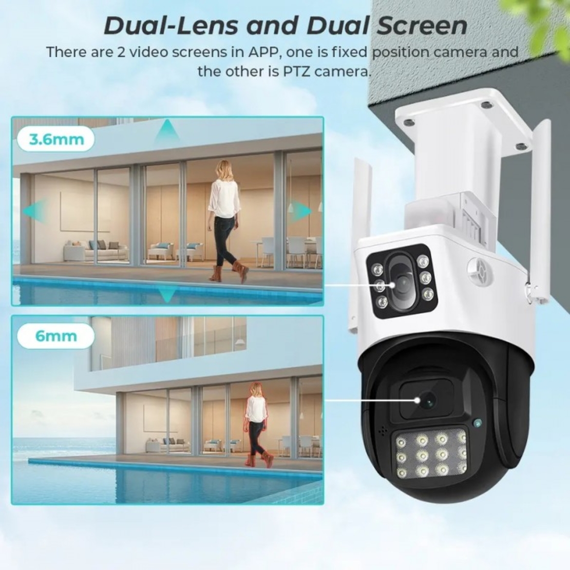 IP охранителна камера - Двойна - Wi-Fi - P33 - 4MP - 322008