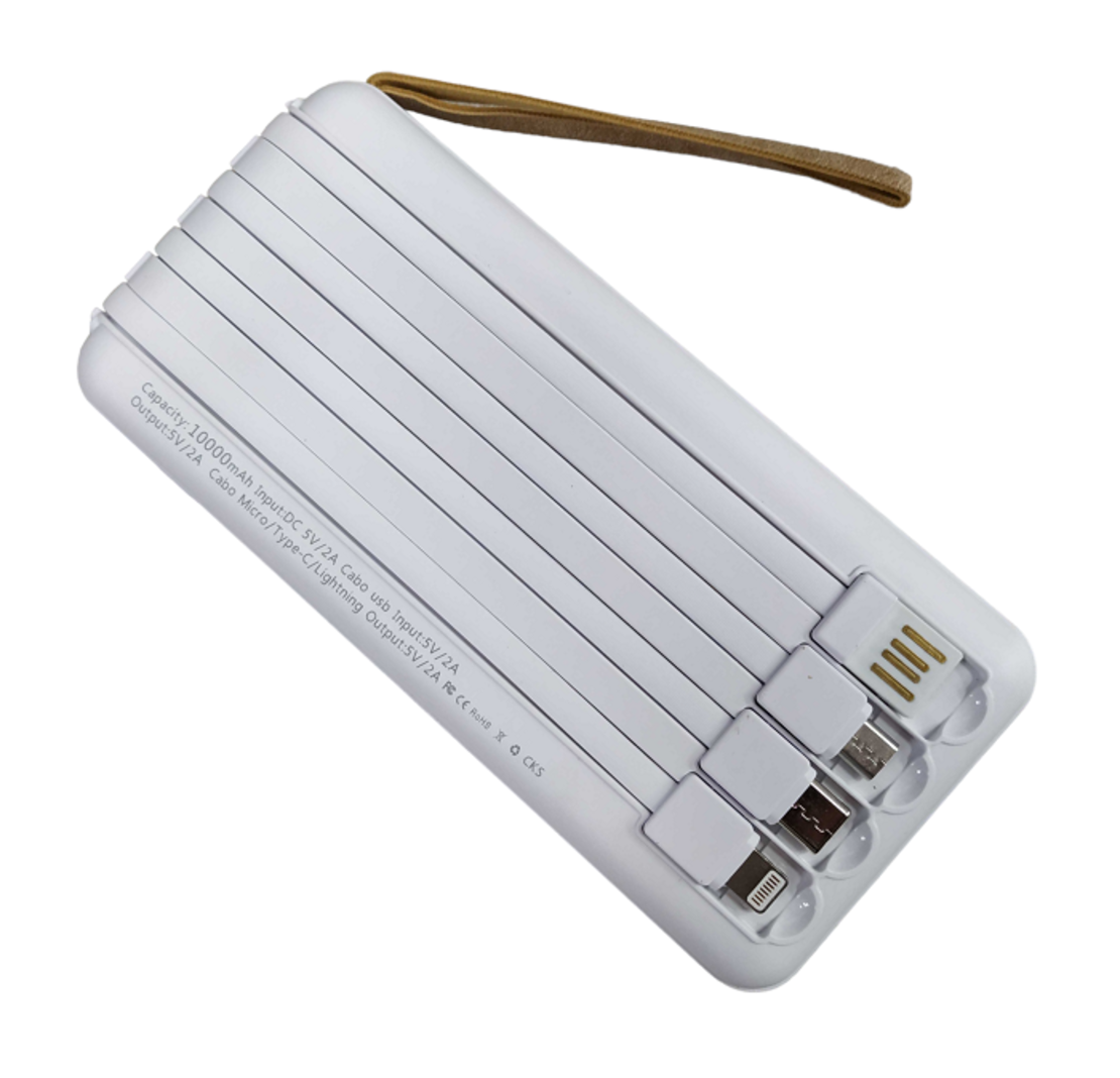 Външна батерия със соларен панел - 4в1 - ​​10.000mah - Y179 - 810385 - Бяла