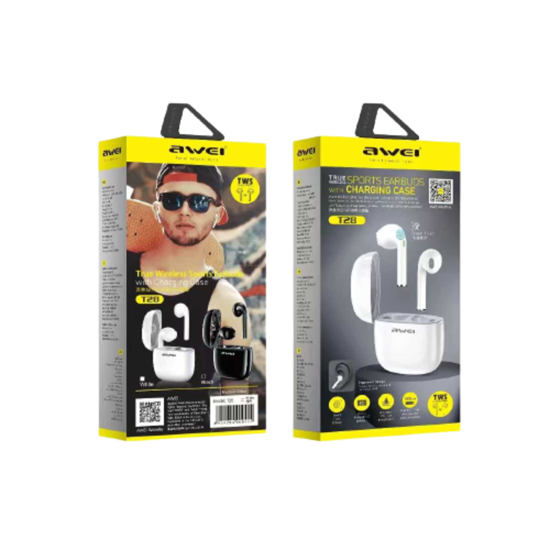 Безжични слушалки с калъф за зареждане - Bluetooth - T28 - Awei - 888889 - Черни