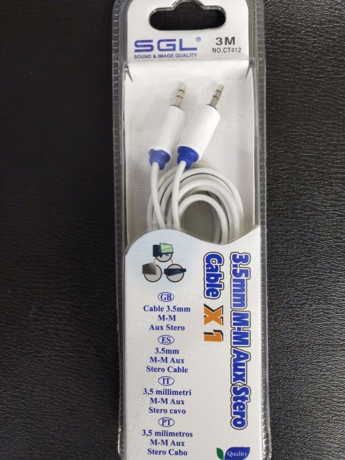 Аудио кабел - 3,5 мм жак към AUX - CT412 - 3 м - 122074