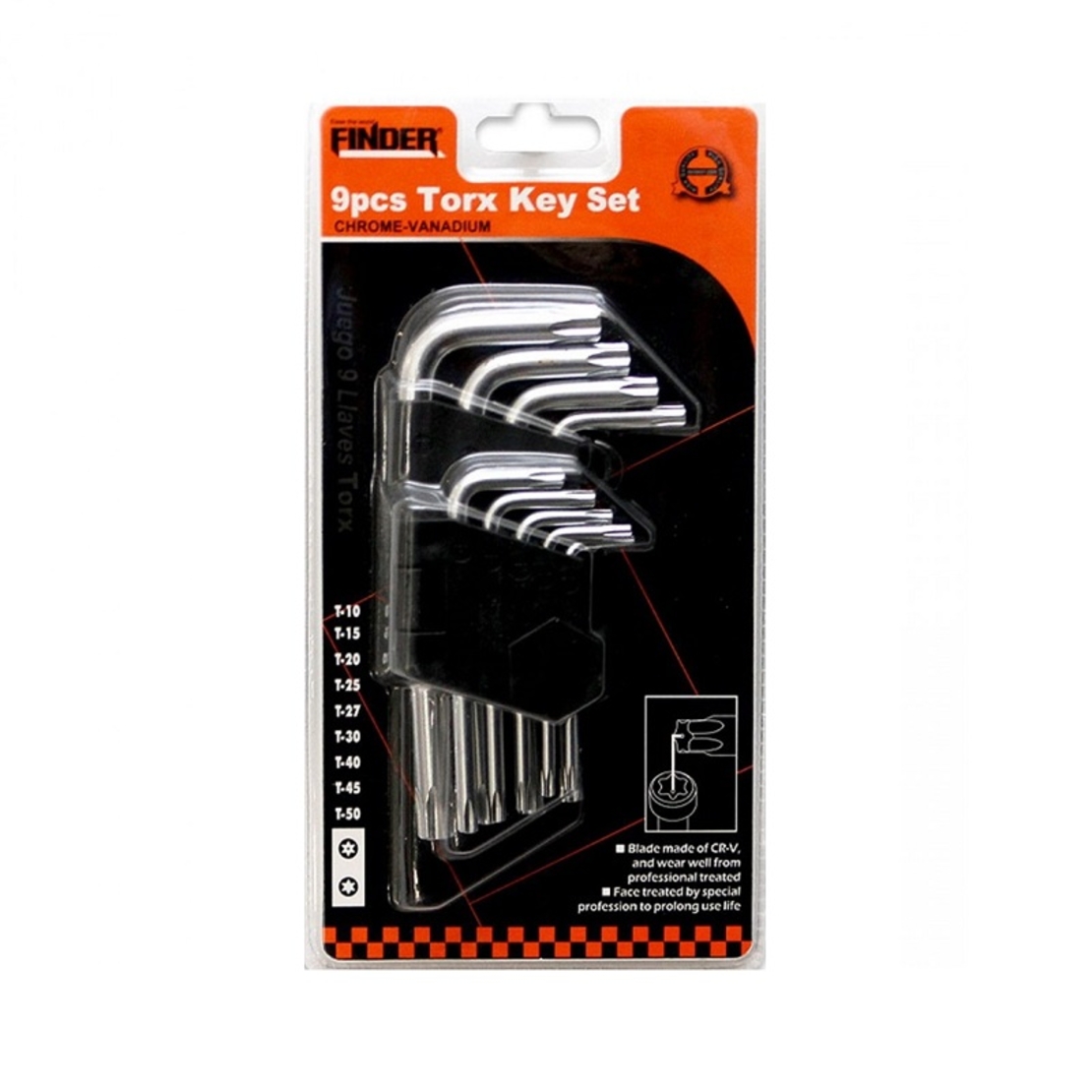 Т-образни имбусни ключове Torx - 9pcs - Finder - 193123