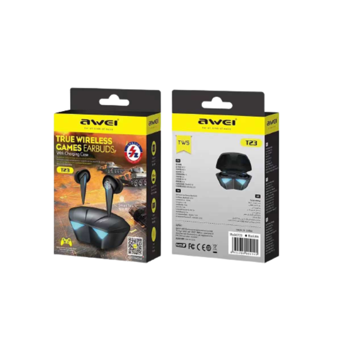 Безжични слушалки с калъф за зареждане - Bluetooth - T23 - AWEI - 888834