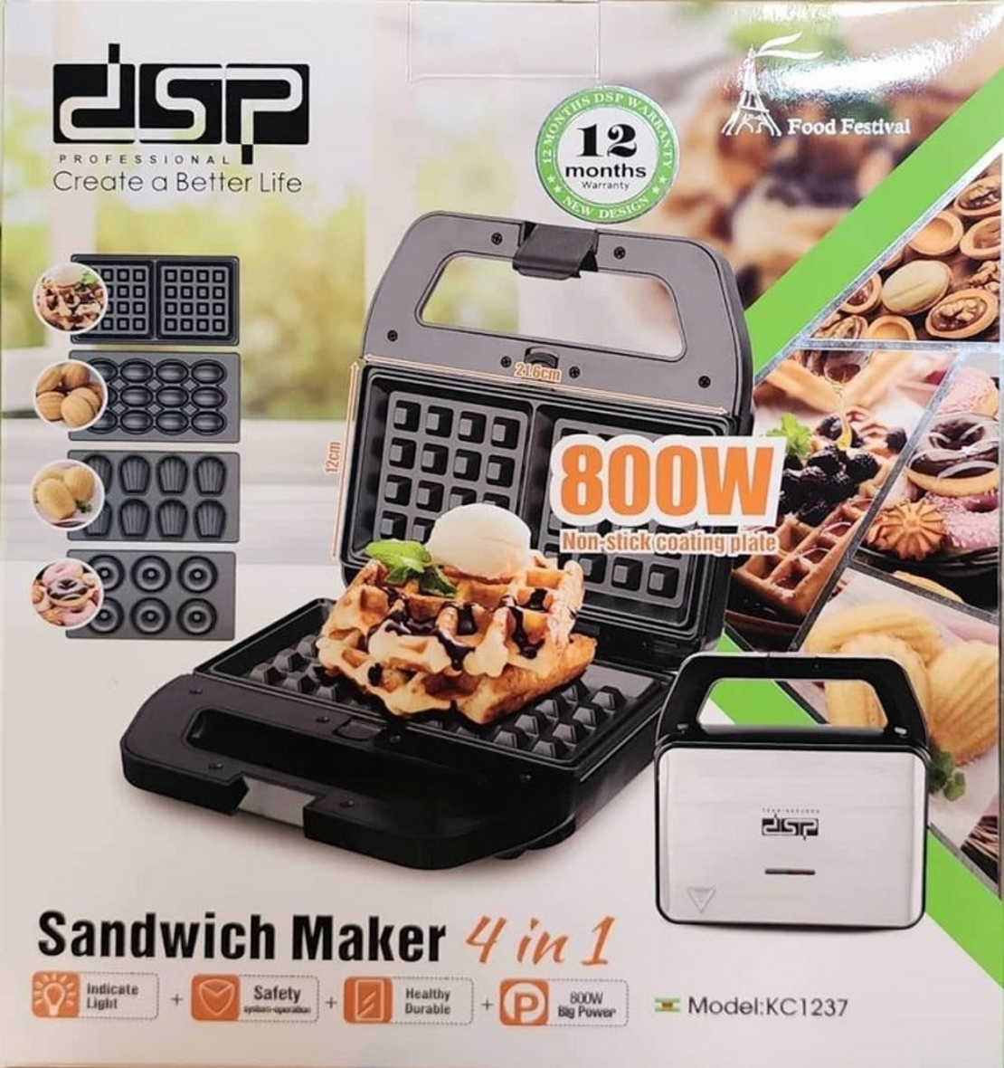 Гофретник - 4in1 - KC1237 - DSP - 614016