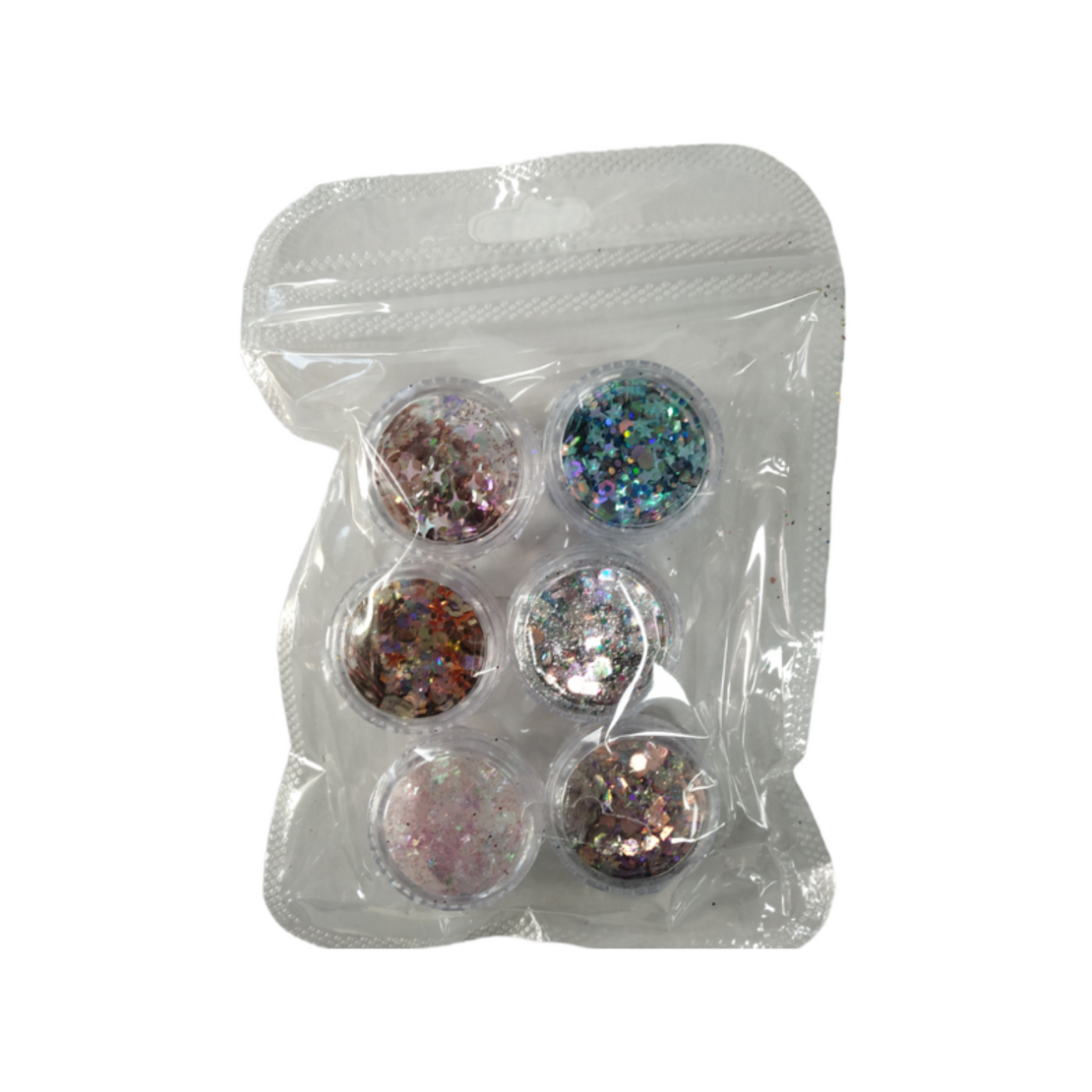 Комплект от  6 броя цветни гел лакове -Glitter- ND133 - 910563