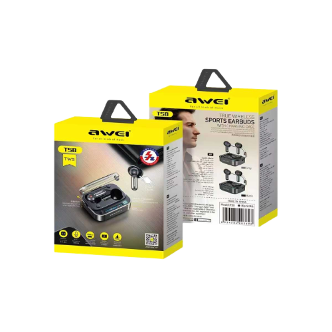 Безжични слушалки с калъф за зареждане - Bluetooth - T58 - AWEI - 888766