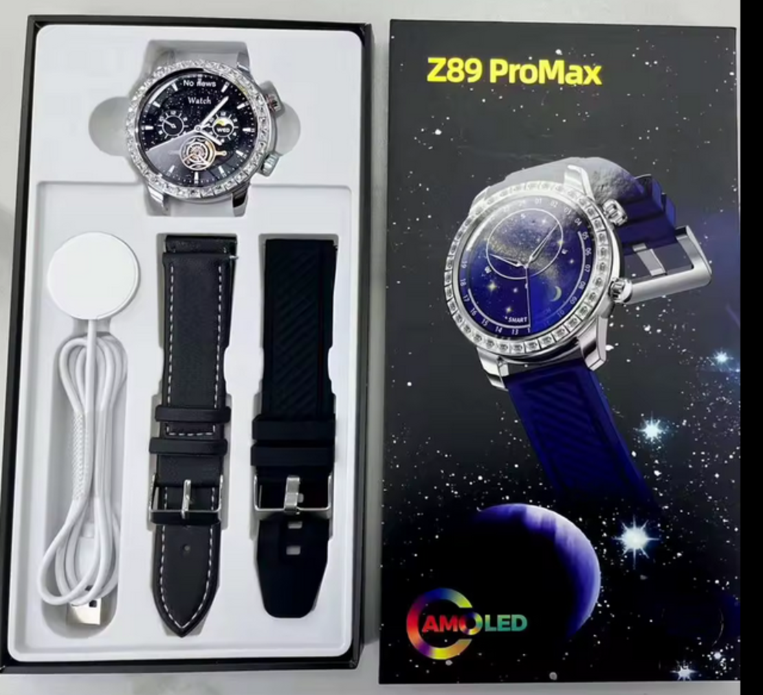 Смарт часовник с 2 каишки - Z89 ​​​​PRO MAX - 880785 - Черен