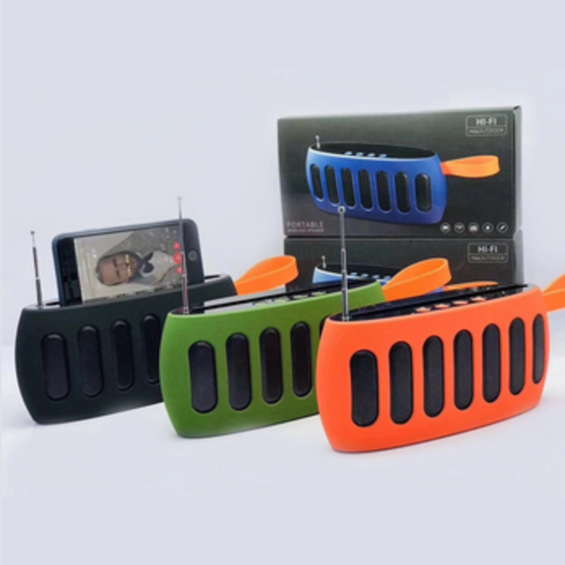 Безжична Bluetooth тонколонка с поставка за смартфон - LP-V13 - 700865 - Зелена