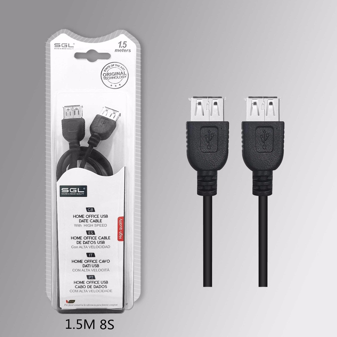 Кабел USB-A Женски - 1.5м - 8S - 197662