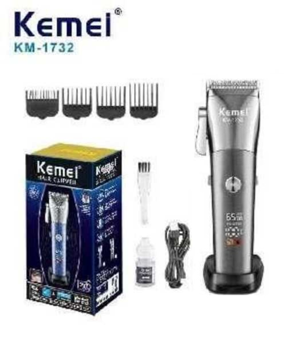 Машинка за подстригване - KM-1732 - Kemei - Silver