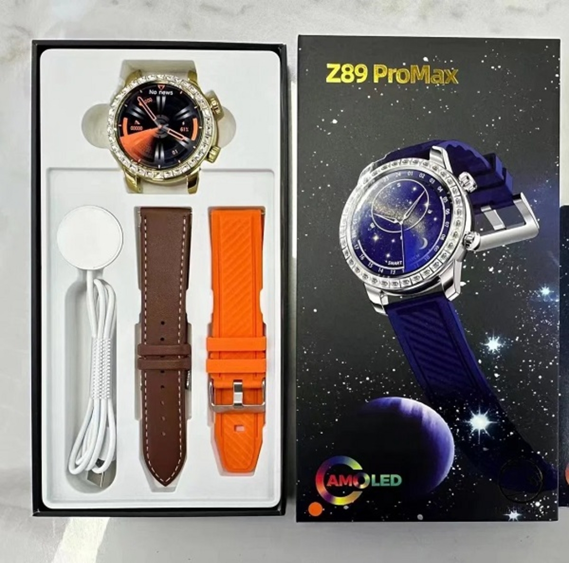 Смарт часовник с 2 каишки - Z89 ​​​​PRO MAX - 880785 - Оранжев