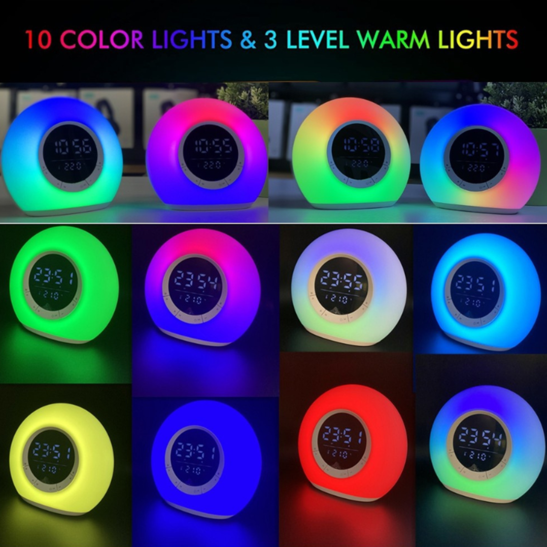 Безжична Bluetooth тонколона LED и цифров часовник - P11 - 810804
