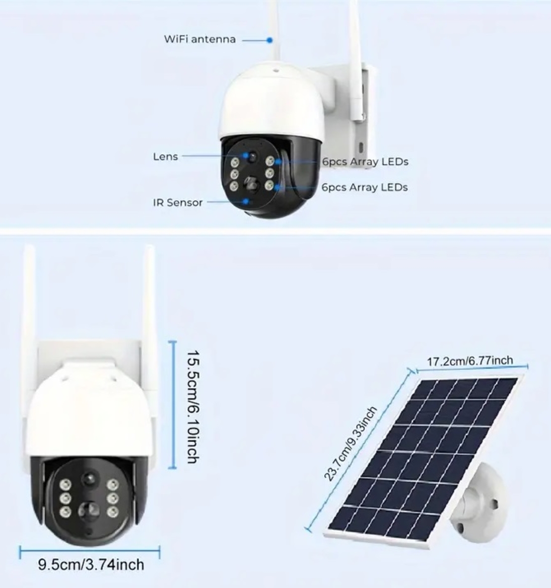 IP охранителна камера със соларно захранване – Wi-Fi - ISCEE - 310821
