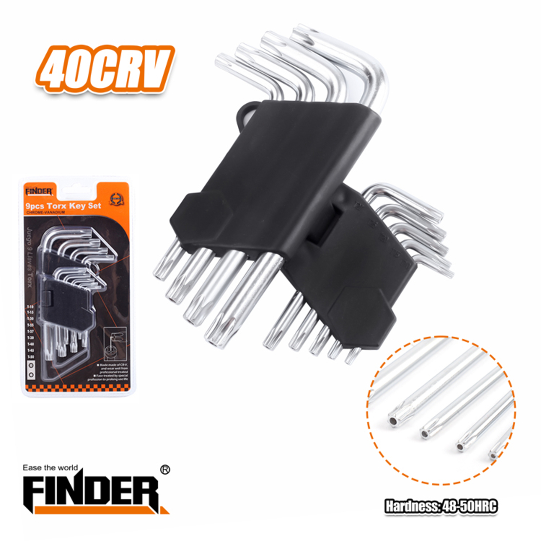 Т-образни имбусни ключове Torx - 9pcs - Finder - 193123