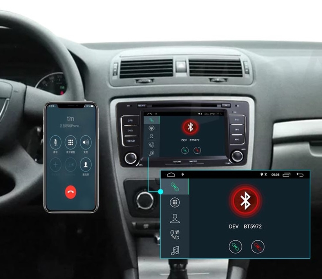 2DIN автомобилна аудио система - Skoda Octavia - 8305 - Android - 000965