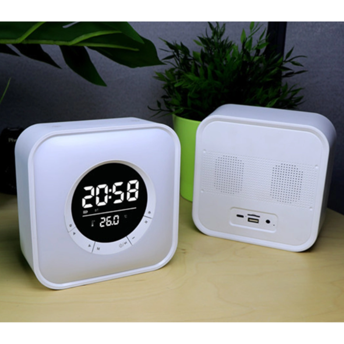 Безжична Bluetooth тонколона LED и цифров часовник - P10 - 810811