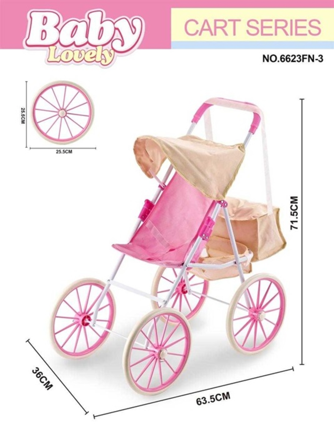 Лятна колика за кукли с големи гуми – 6623FN-3 - 307131