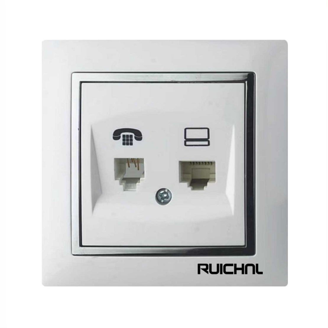 Розетка за телефон и интернет - Скрит монтаж - RC3619RJ11+RJ45 - 068172