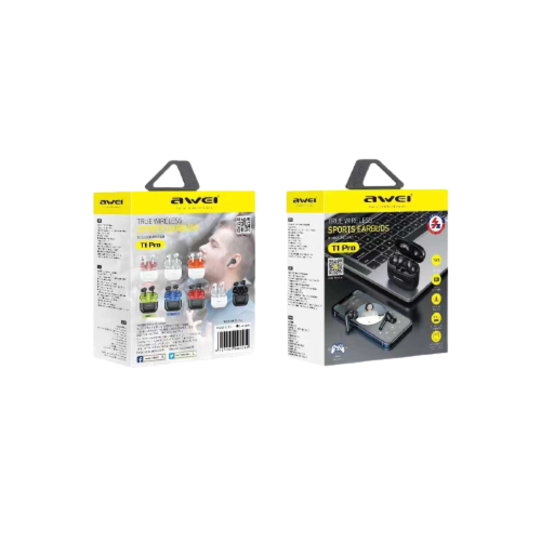 Безжични слушалки с калъф за зареждане - Bluetooth - T1 Pro - Awei - 888674 - Черни