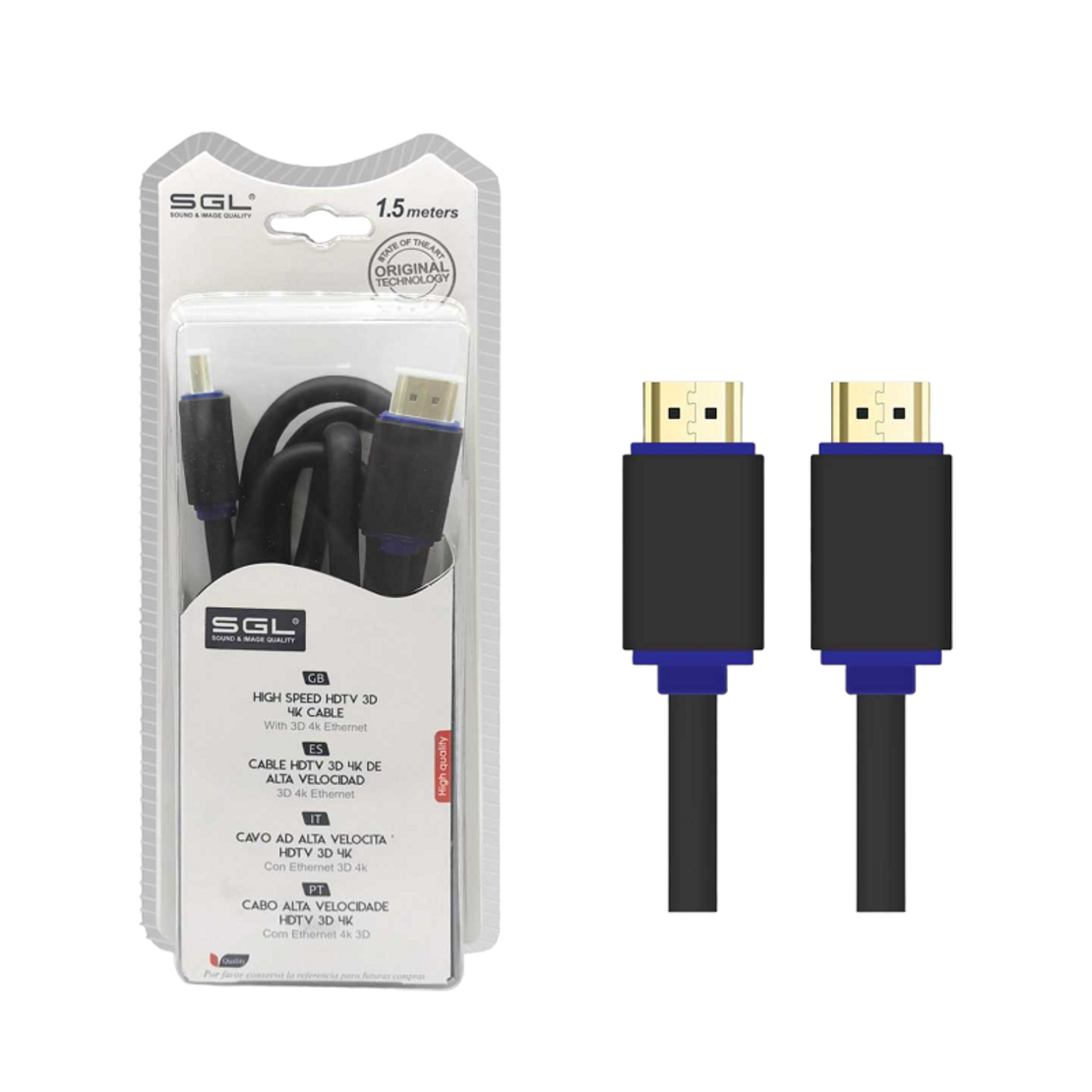 HDMI кабел с 2 мъжки конектора - 1592 - 1.5м - 094700