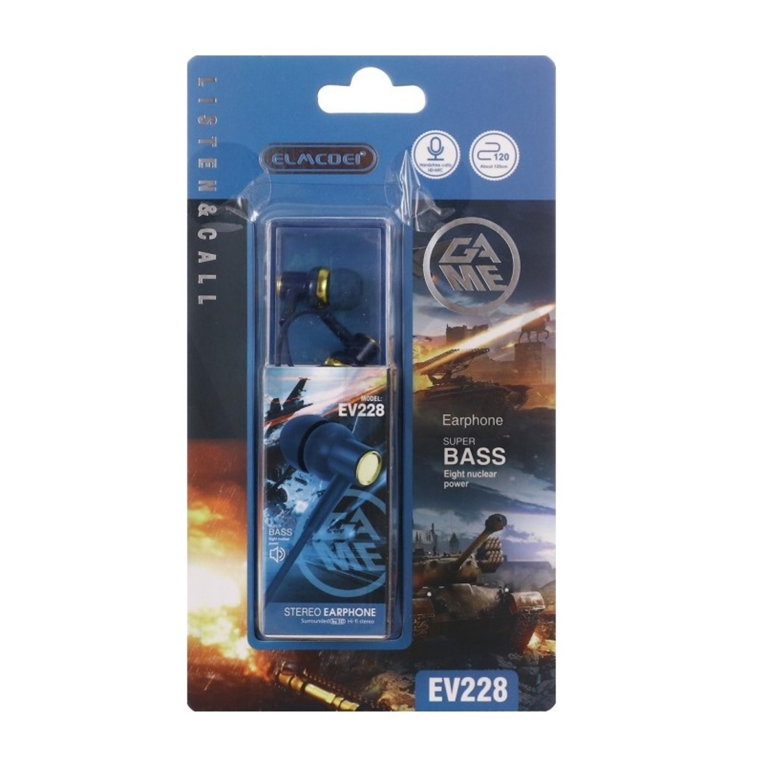 Кабелни слушалки - EV -228 - 202289 - Сини
