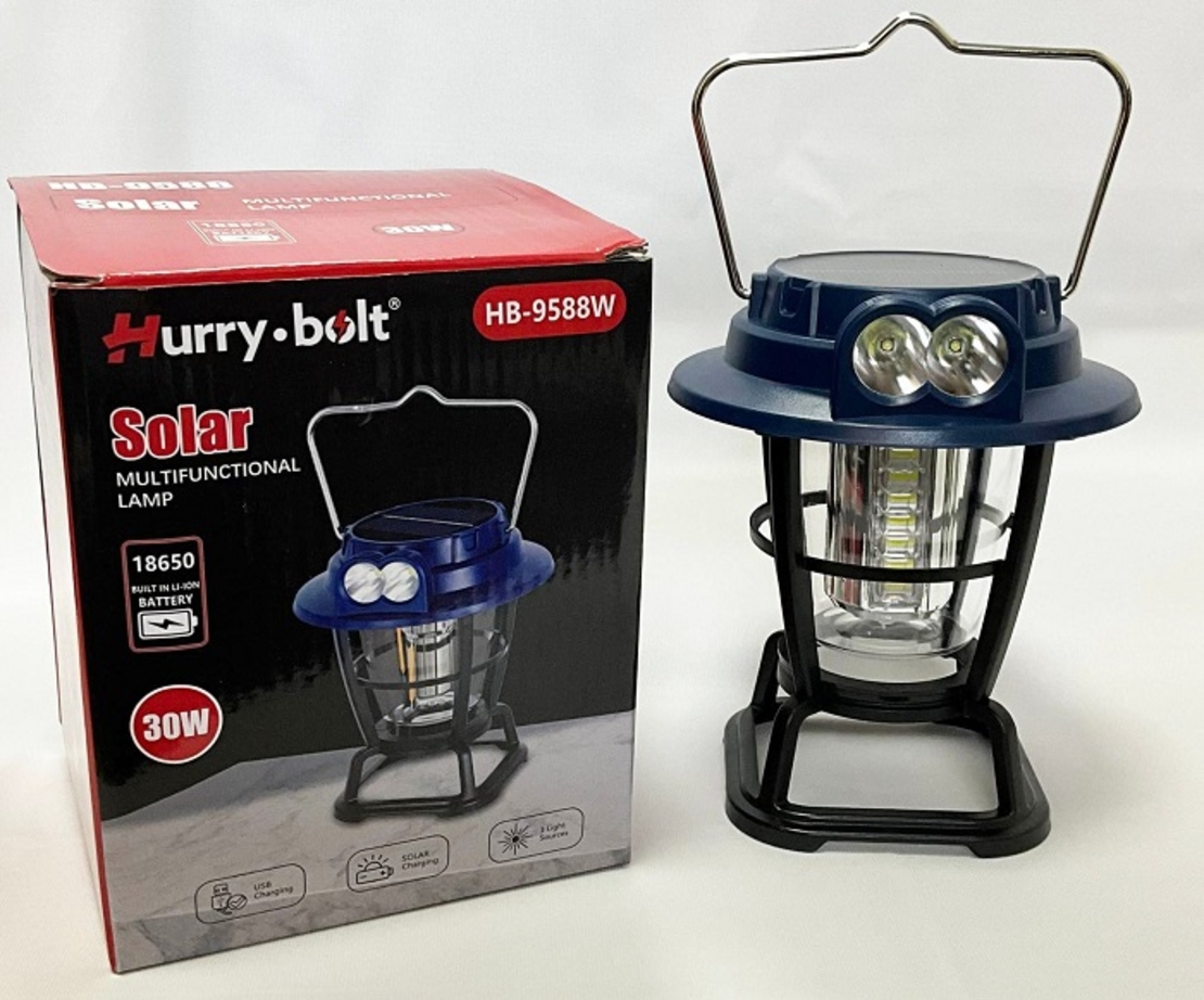 Акумулаторен LED прожектор-фенер със соларен панел - HB9588L - 533138