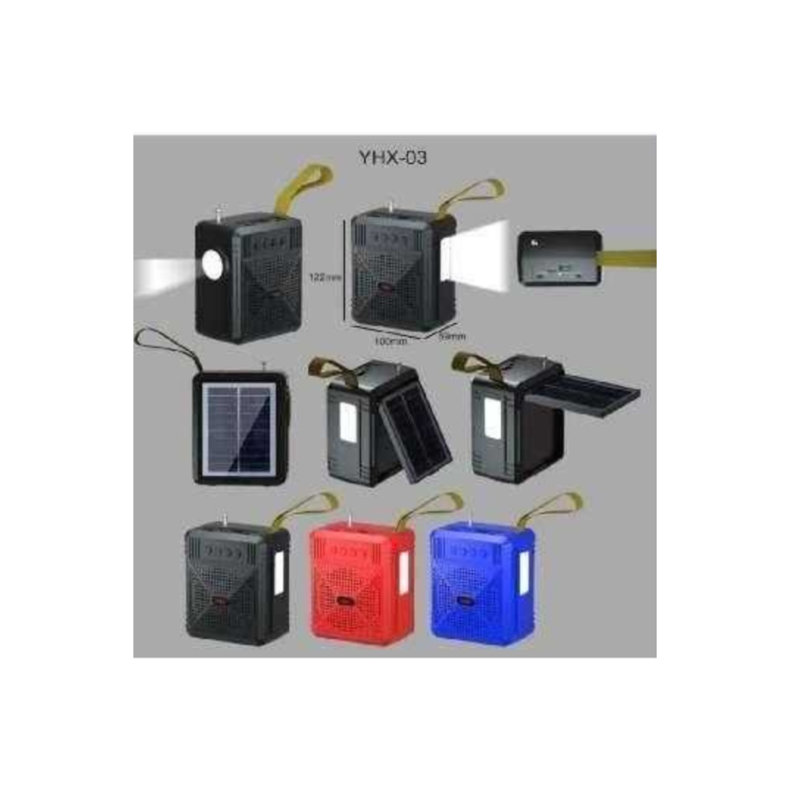 Безжична Bluetooth тонколонка със соларен панел - YHX-03 - 040032 - Червена