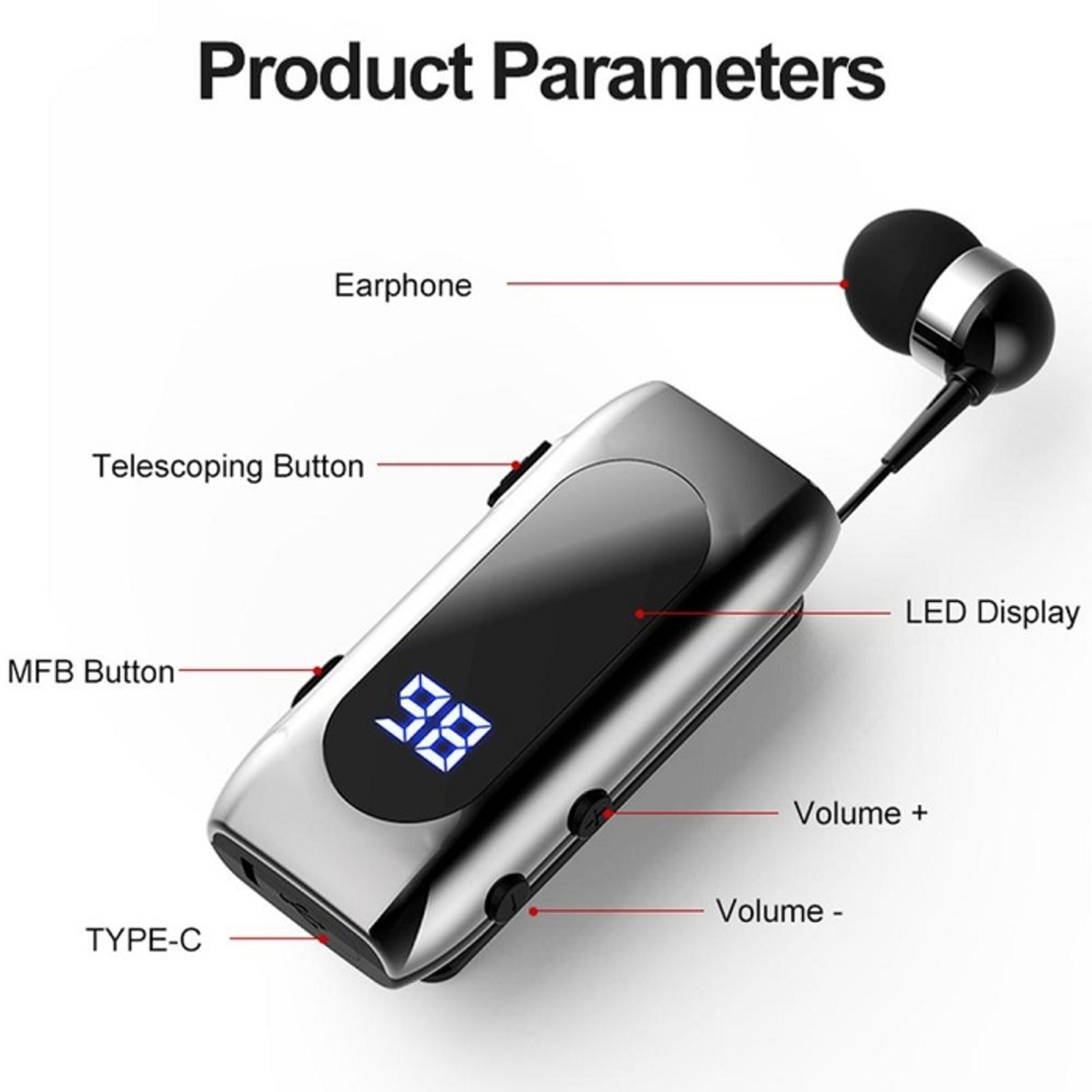 Хендсфри слушалка - Bluetooth - K55 - 231055 - Златиста