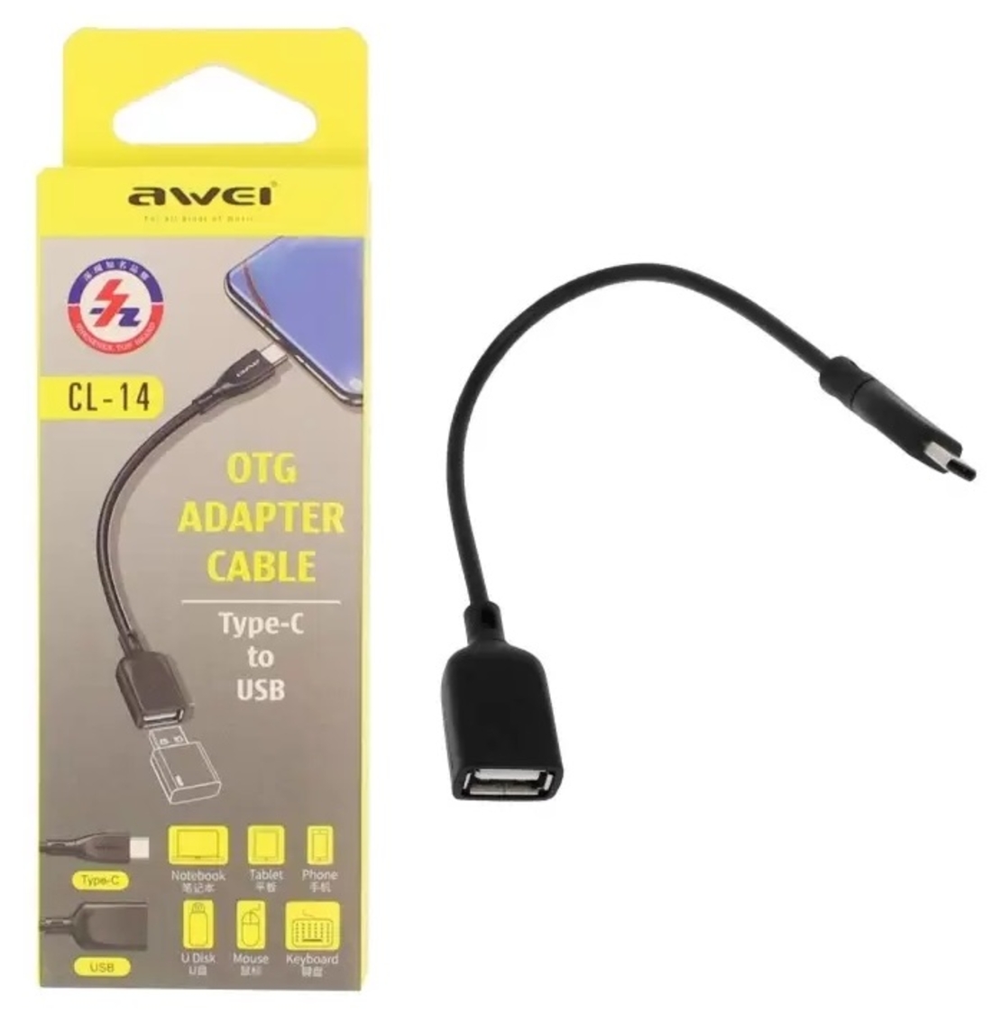 Адаптер USB Type-C към USB-A женски - CL-14 - AWEI - 888100