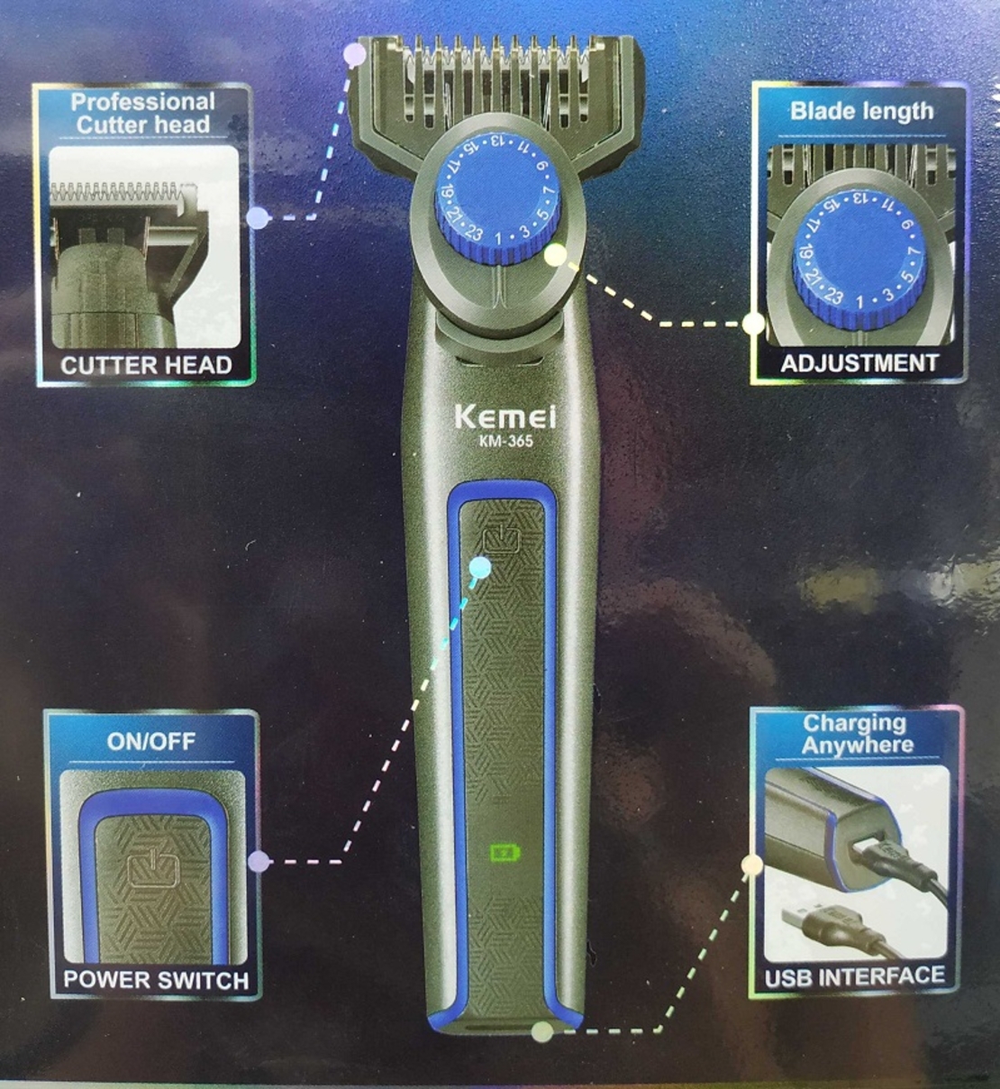 Електрическа самобръсначка - KM-365 - Kemei
