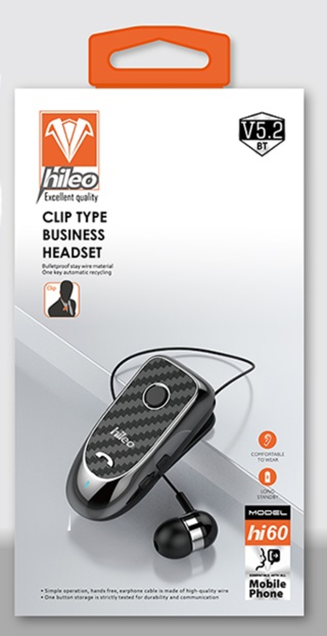 Хендсфри слушалка - Bluetooth - Hi60 - 420016 - Черна