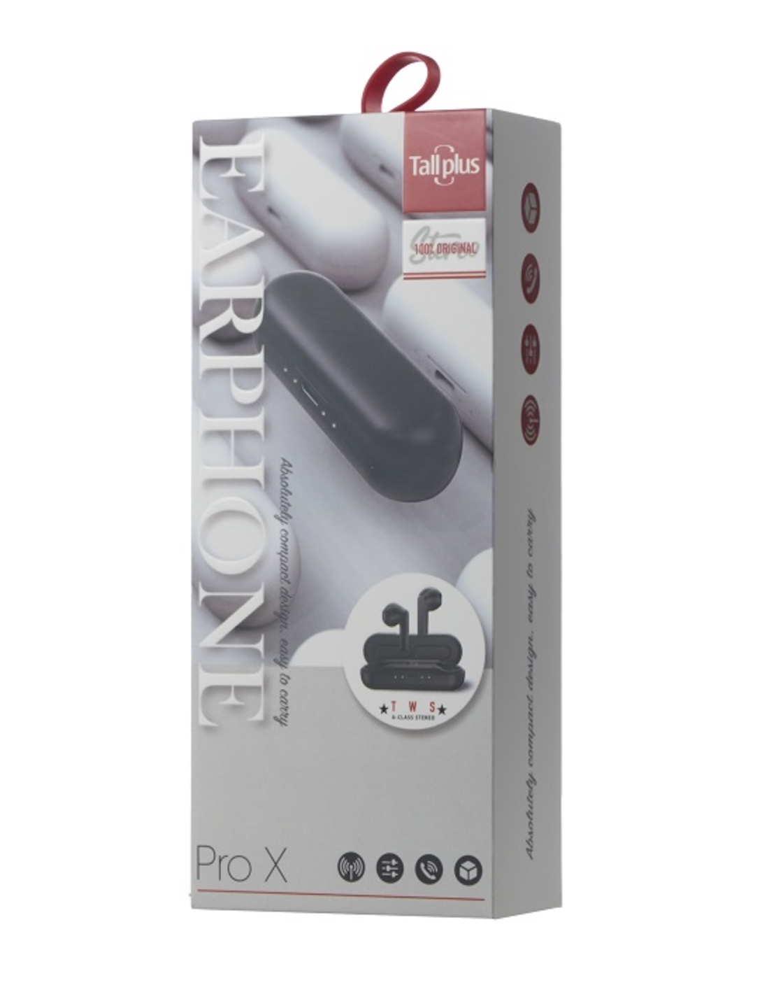 Безжични слушалки с калъф за зареждане - Bluetooth - Pro X - 352451 - Черни