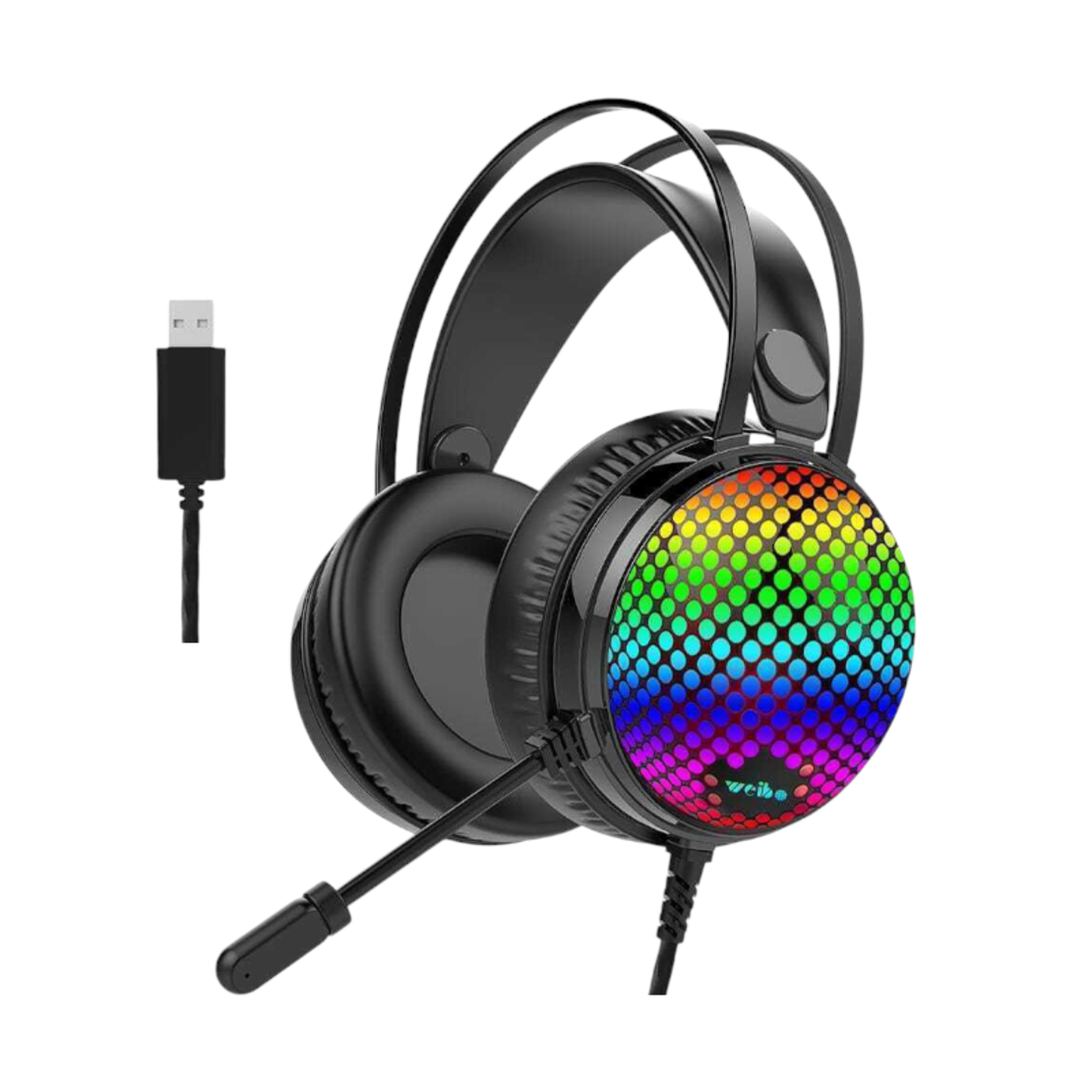 Кабелни слушалки за игри с цветно LED осветление - G30 - Weibo - 655280