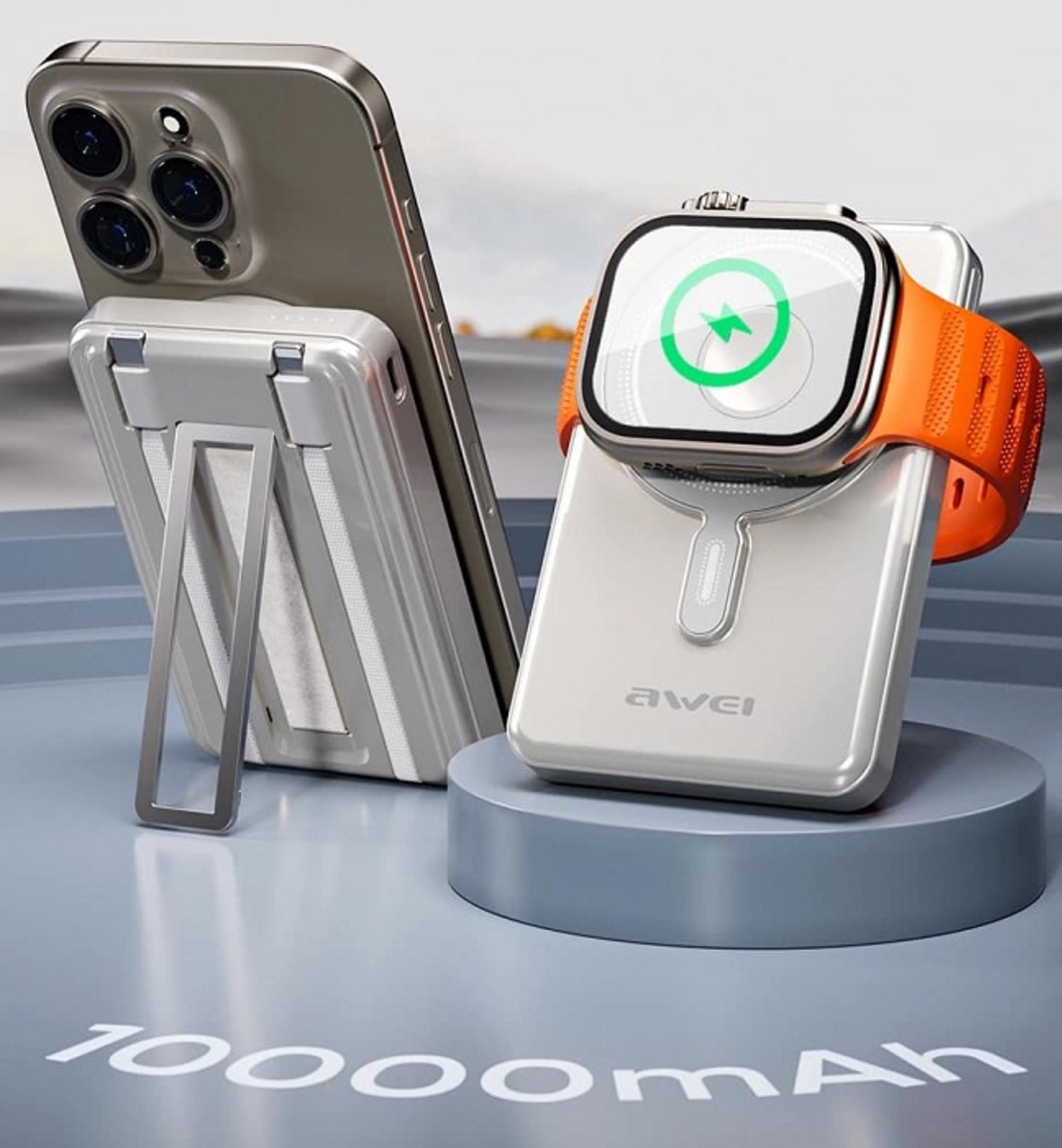 Външна батерия с магнитно зареждане - P92K - 10.000mah - 20W - AWEI - 014083