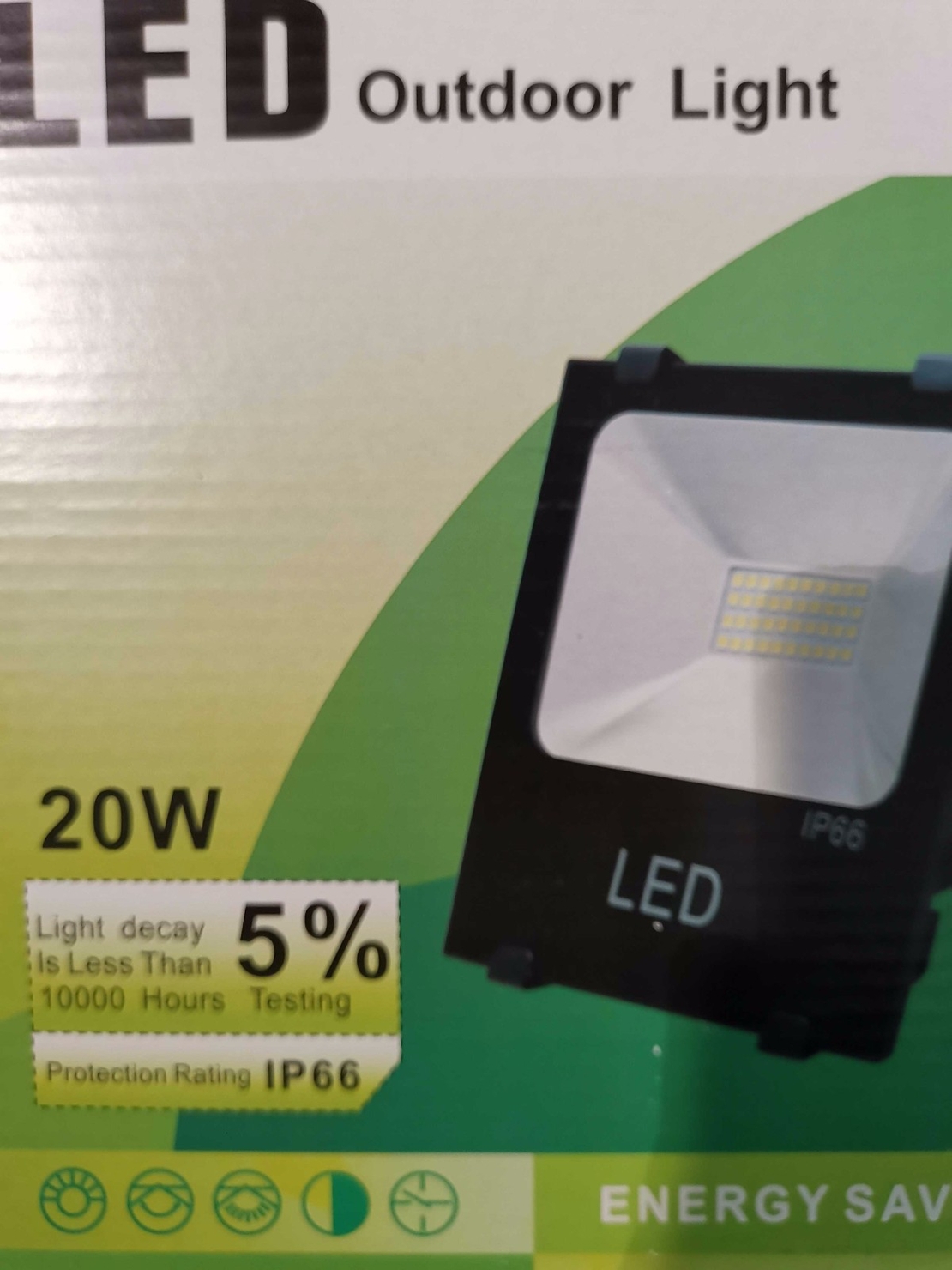 LED прожектор - 20W - 6000K - IP66 - 010202