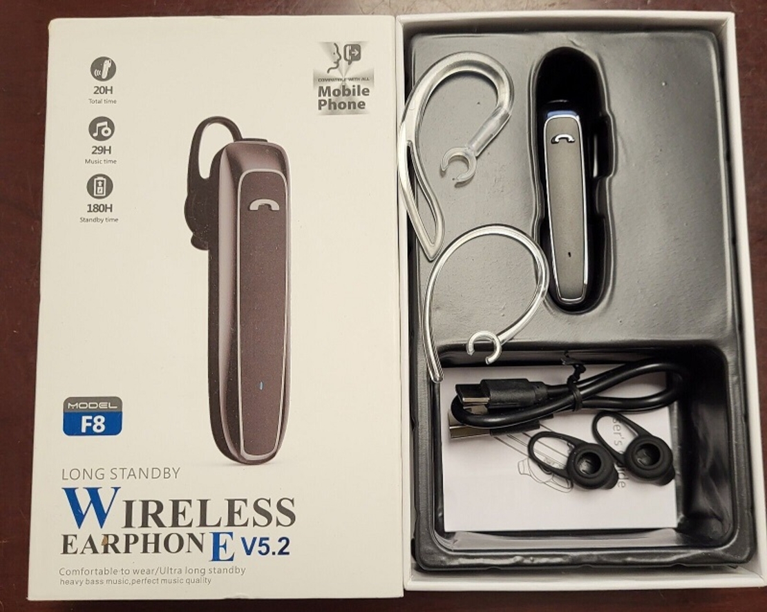 Хендсфри слушалка - Bluetooth - F8 - 060033 - Черна