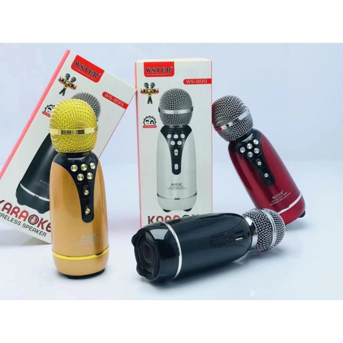 Безжичен микрофон за караоке - WS -899 - Weisre - 883358 - Златист