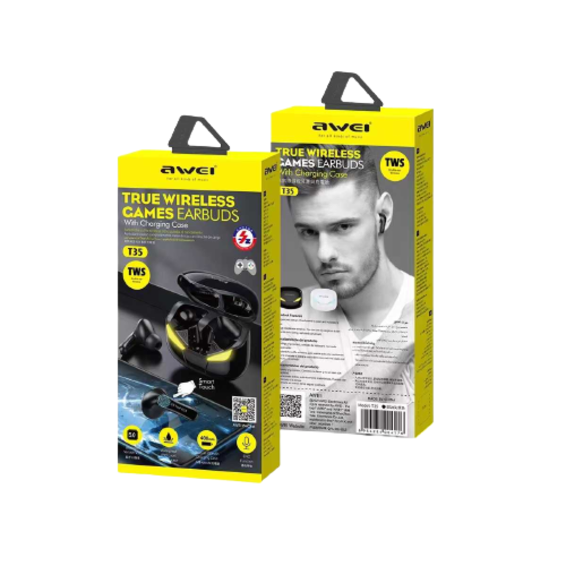 Безжични слушалки с калъф за зареждане - Bluetooth - T35 - AWEI - 888827