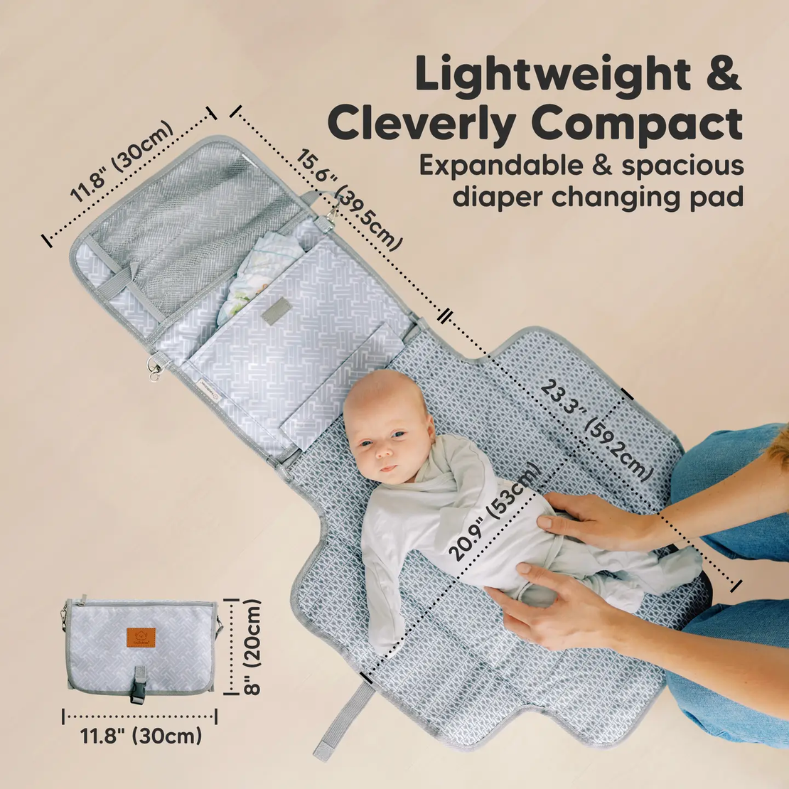 Ezee Portable Diaper Changing Pad, Foldable Changing Mat