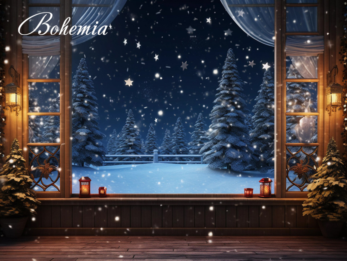 Коледен фон - Фонове с прозорци 06